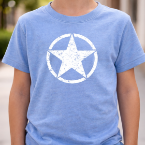 Army Star White Distressed