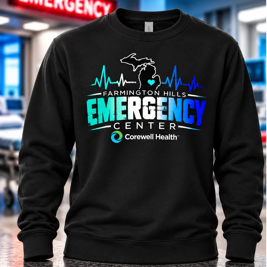 Farmington Hills Emergency Center Crewneck Sweatshirt in Black