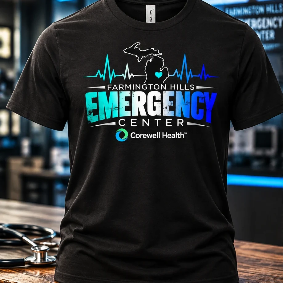 Farmington Hills Emergency Center T-Shirt in Black